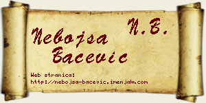 Nebojša Bačević vizit kartica